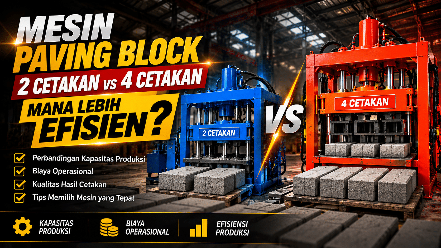 Mesin Paving Block 2 Cetakan vs 4 Cetakan: Mana Lebih Efisien?